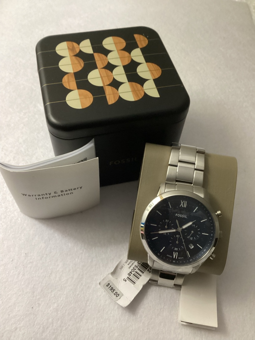 Fossil Neutra Silver-Tone Bracelet Watch 44mm